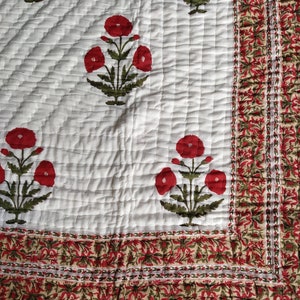 Red Buta Pattern Beautiful Red Buta Design Jaipuri Block Print Quilt Printed Reversible ...