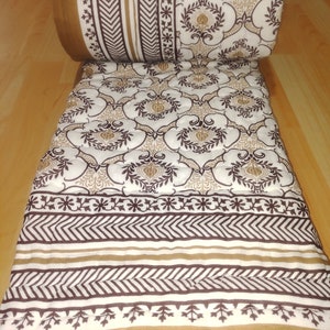 Handmade Jaipuri Cotton Quilt: Floral Block Print Reversible Bedspread