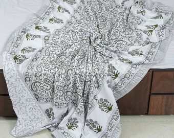 Jaipur Dohar/ Block Printed Jaipur Dohar/ Reversible Cotton Dohar/ Handmade Dohar/ Hand Block Printed Duvet/ Comforter