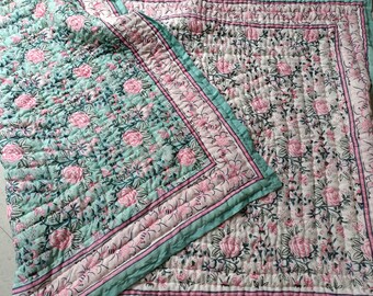 Indian Quilt Jaipuri Boho Bedding, King/Queen/Twin