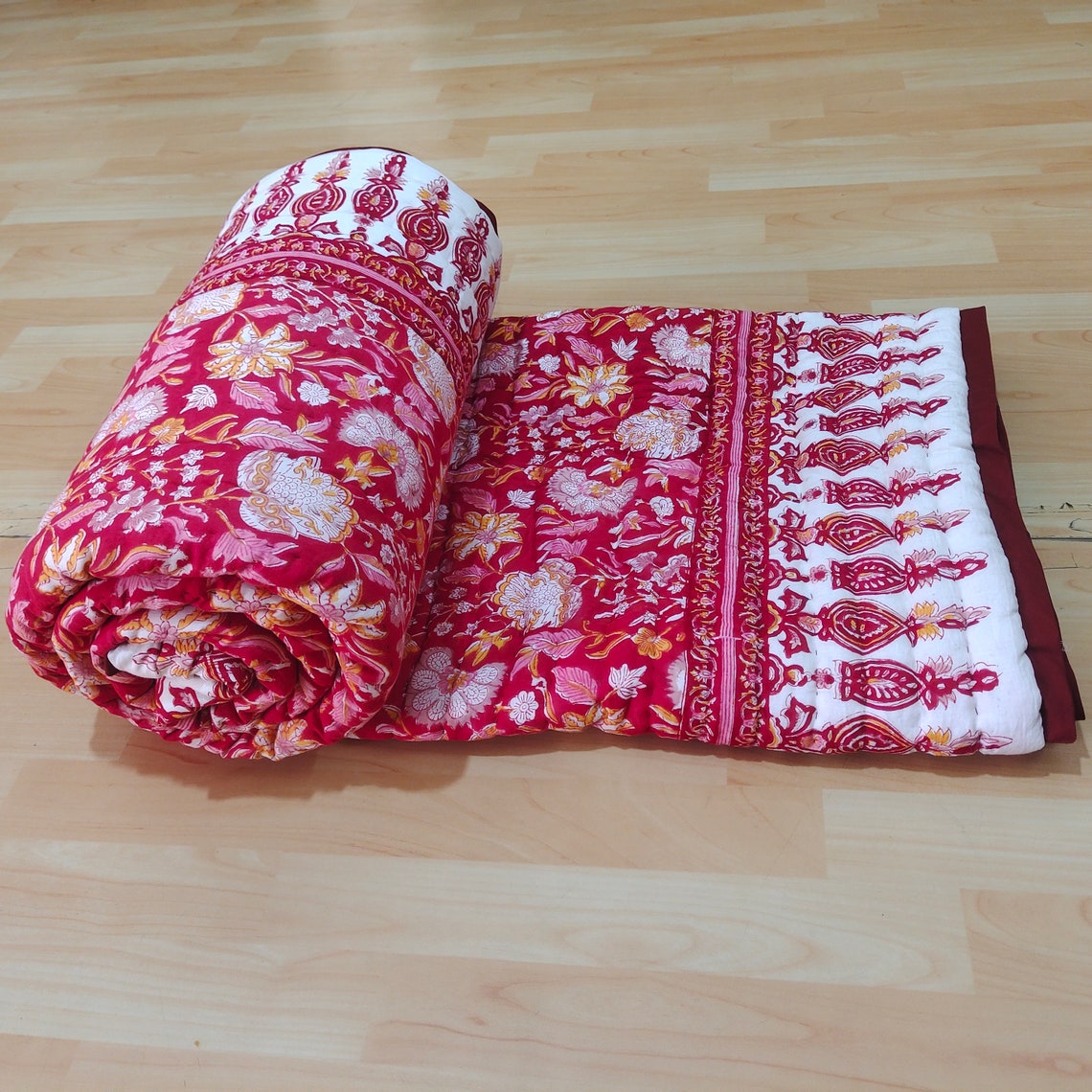 Sanganer hand block Reversible Hand Block Print Handmade Etsy