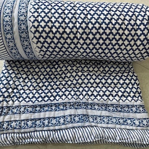 Indian Hand Block Print Quilt, Indian Quilt, Block Print Quilt, Reversible Quilt, Super Soft Quilt, Hand Made Quilt, Kantha Quilted Quilt