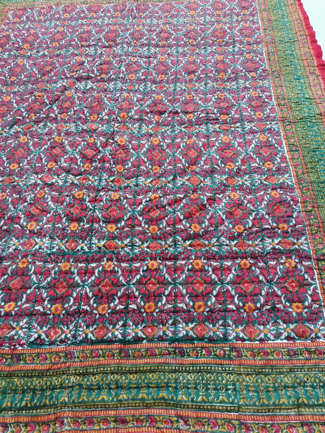 Anokhi Indian Jaipuri Block Print Quilt Printed Reversible