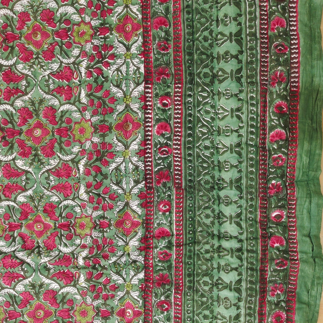 Anokhi Indian Jaipuri Block Print Quilt Printed Reversible Razai Cotton