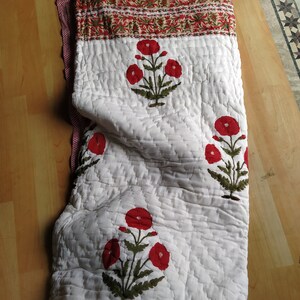 Red Buta Pattern Beautiful Red Buta Design Jaipuri Block Print Quilt Printed Reversible ...