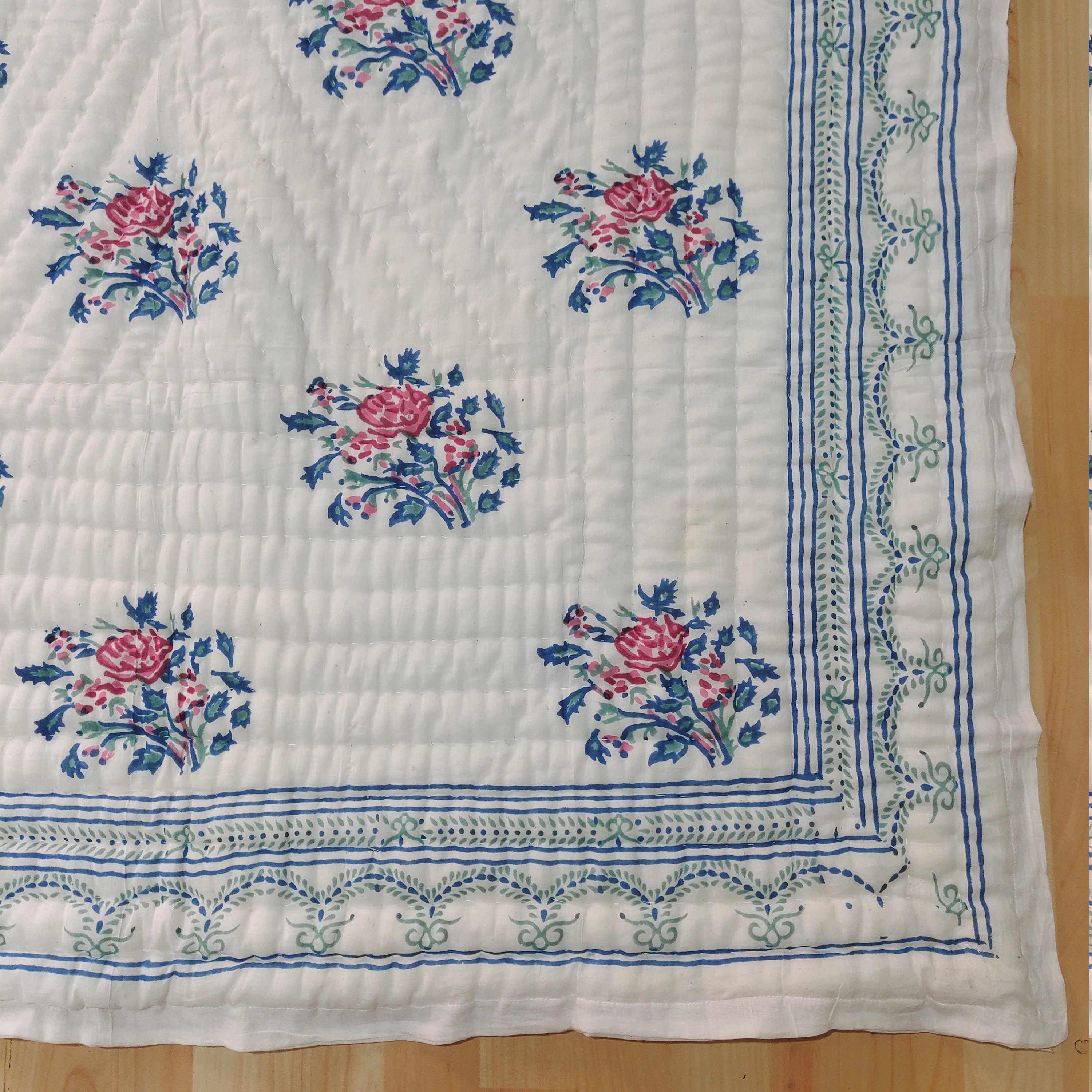 Indian Reversible Quilt Soft Cotton Quilt Hand Block Print Etsy