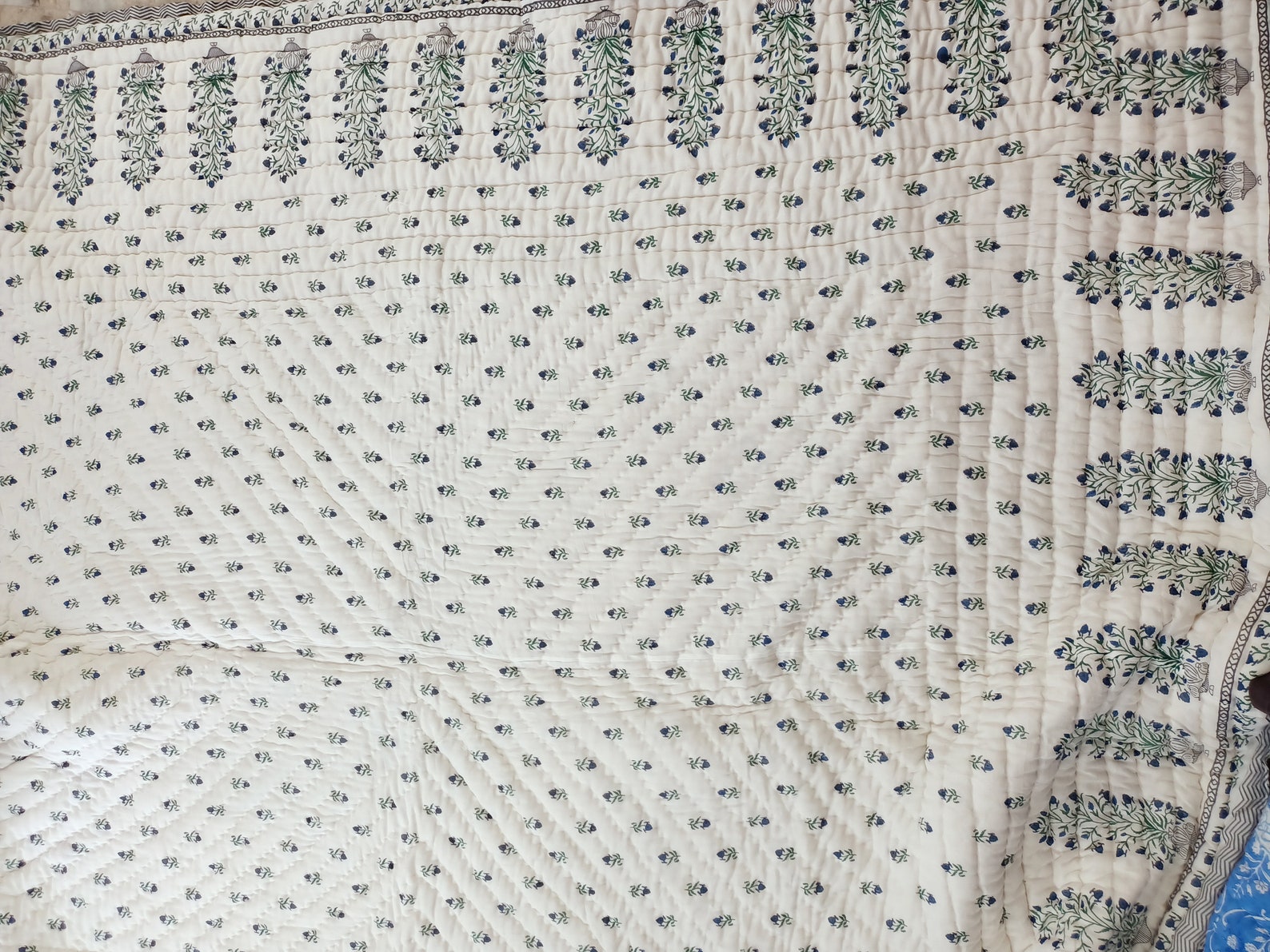 USA Twin Size Kantha Quilt/ Handmade Hand Block Printed Kantha Etsy