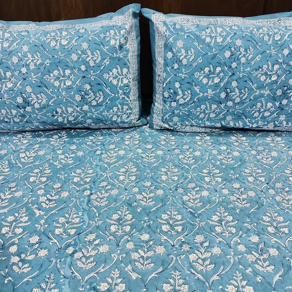 Rajasthani Print Flat Sheets Queen Size Cotton Soft Bed Sheets