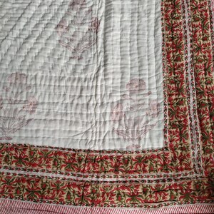 Red Buta Pattern Beautiful Red Buta Design Jaipuri Block Print Quilt Printed Reversible ...