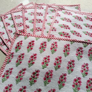 Hand Block Print Cotton Placemats Dining Table Mats