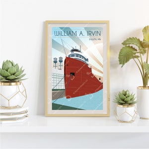 SS William A. Irvin retro-stijl poster