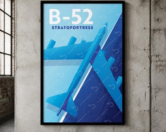 B-52 Stratofortress Vintage Aviation Poster | Matte Vertical Poster