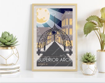Historic Superior Archway Retro Style Poster