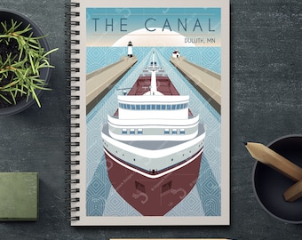The Canal Retro Style Spiral, Rule-Lined Notebook