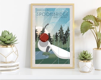 Spoonbridge & Cherry Retro Style Poster