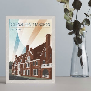 Glensheen Mansion Retro Style Greeting Card