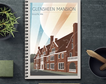 Glensheen Mansion Retro Style Spiral, Rule-Lined Notebook