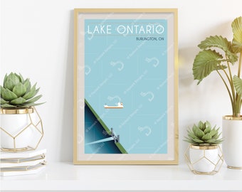 Lake Ontario minimalistische poster