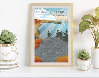 Mount Josephine Retro Style Poster