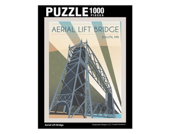 Aerial Lift Bridge Retro Style Puzzle - 1,000 Piece