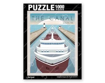 The Canal Retro Style Puzzle - 1,000 Piece