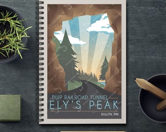 Ely's Peak Retro Style Spiral, Rule-Lined Notebook
