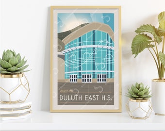 East HIgh School Retro Style Poster