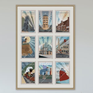 Landmark Retro Style Postcard Pack