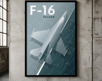 F-16 Falcon Jet Poster | Matte Vertical Poster, Aviation Wall Art