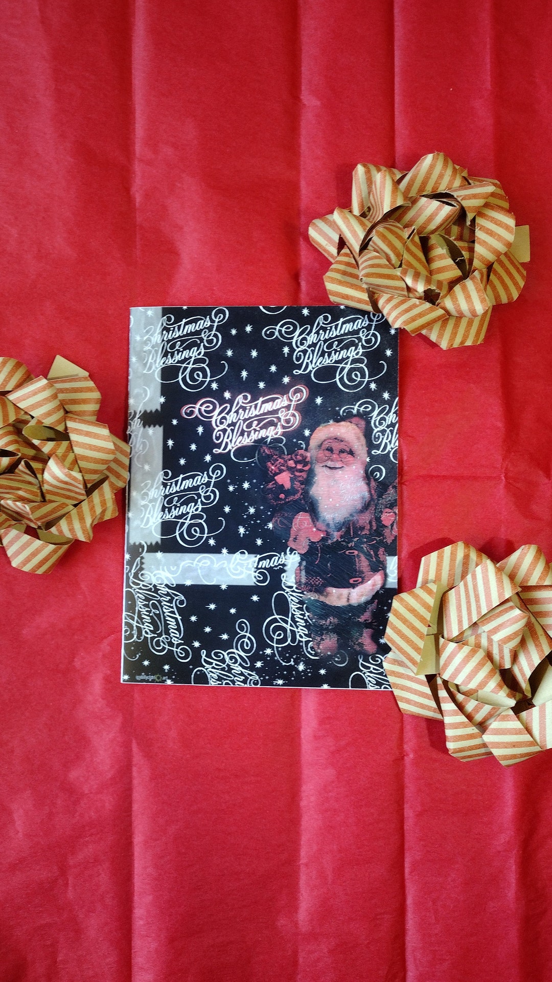 mini-santa-clause-christmas-card-5x7-wrapping-paper-theme-etsy