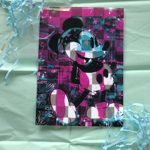 Collage de tarjetas de felicitación de Mickey Mouse con temática de América - Damas - Tarjeta Disney - Reutilización - Medio ambiente - Patriota - Bandera de EE. UU. - Música