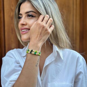 Adjustable Habiba Sfifa Gold Thread Women&#39;s Bracelet | Handmade Moroccan Jewelry | Unique Gift Idea for Her | Gold & Silver Color | Lamu