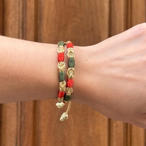 Bracciale marocchino Habiba regolabile con filo d'oro / Gioielli Sfifa fatti a mano