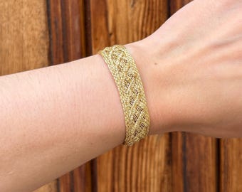 Handmade Moroccan Gold Thread Bracelet Leila | Adjustable Sfifa Jewelry