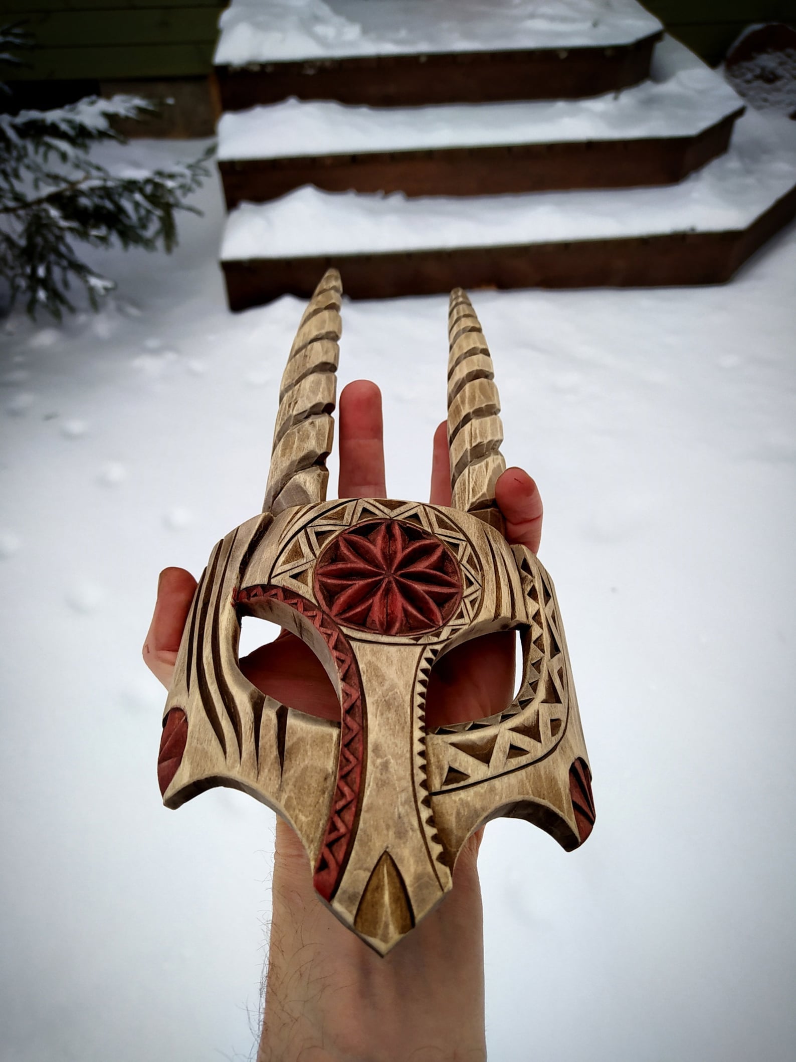 Wooden Folklore Goat Mask. Nothern Slavic Pagan Nordic Carols Etsy