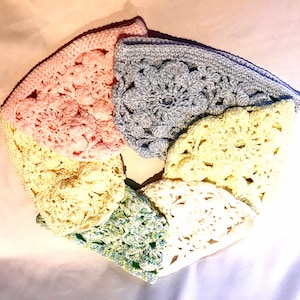 Hand crocheted granny square flower hat