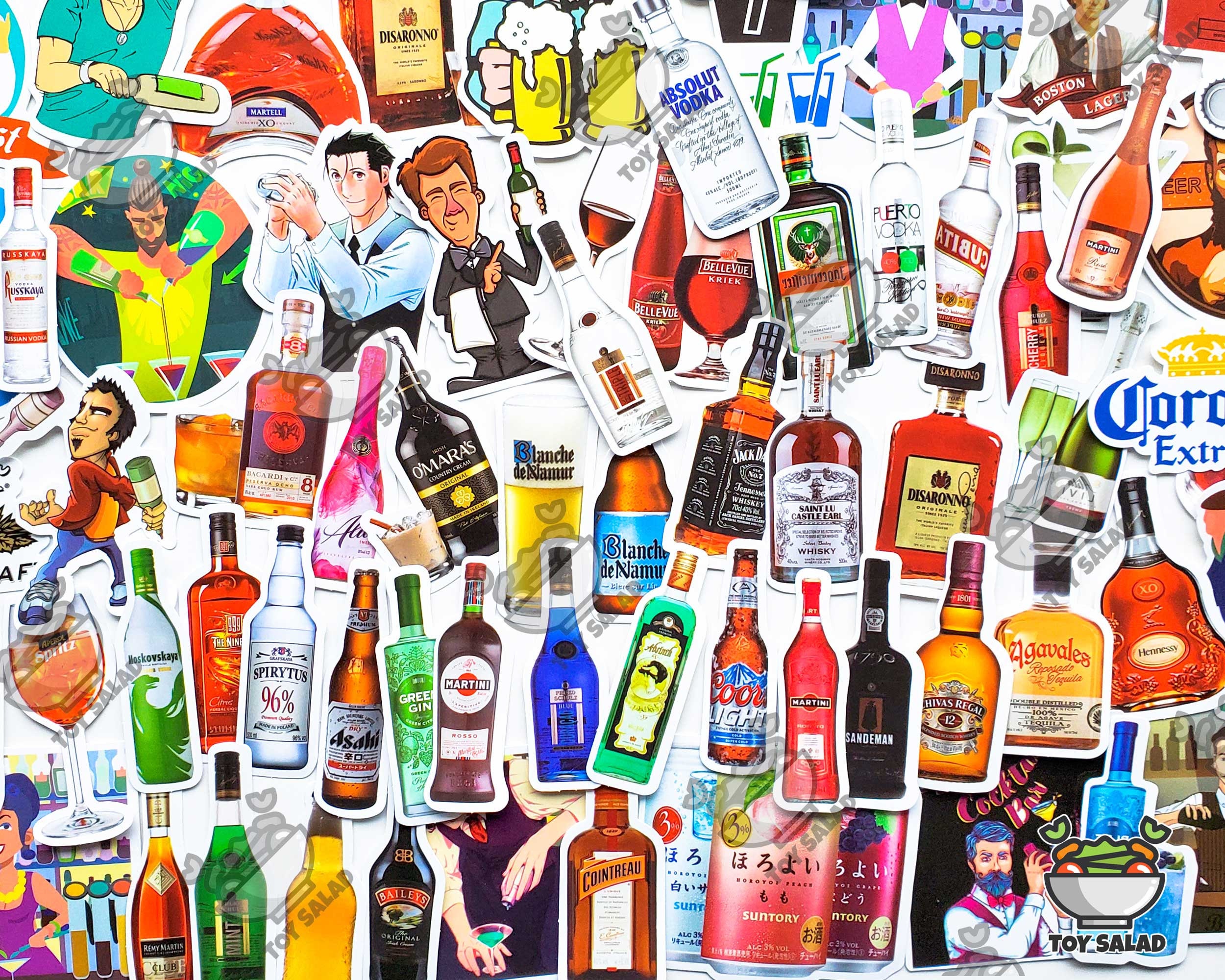65 pcs Alcohol Bottles Sticker Pack Whiskey | Etsy