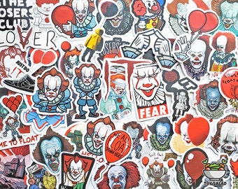 50Pcs IT PENNYWISE CLOWN Stickers Bomb Pack HORROR Skateboard DIY Decal Laptop 50Pcs IT PENNYWISE CLOWN Stickers Bomb Pack HORROR Skateboard DIY Decal Laptop