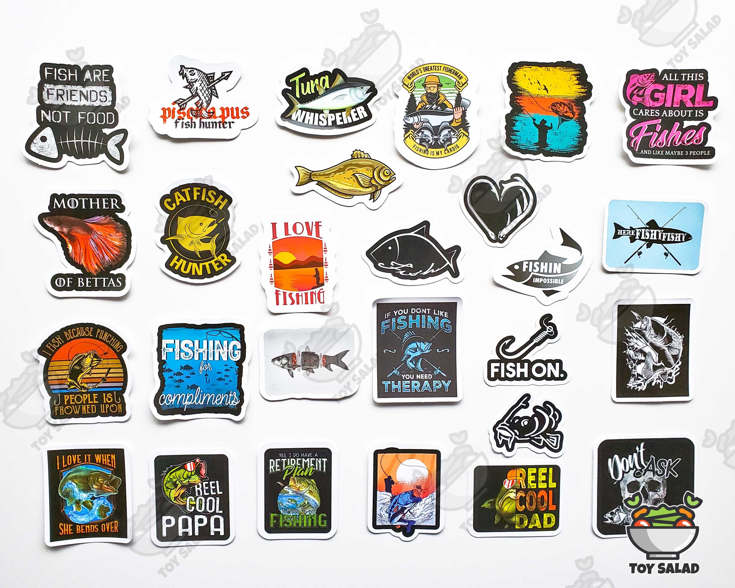 50 Pcs fishing Sticker Pack Fly Fishing Box Etsy