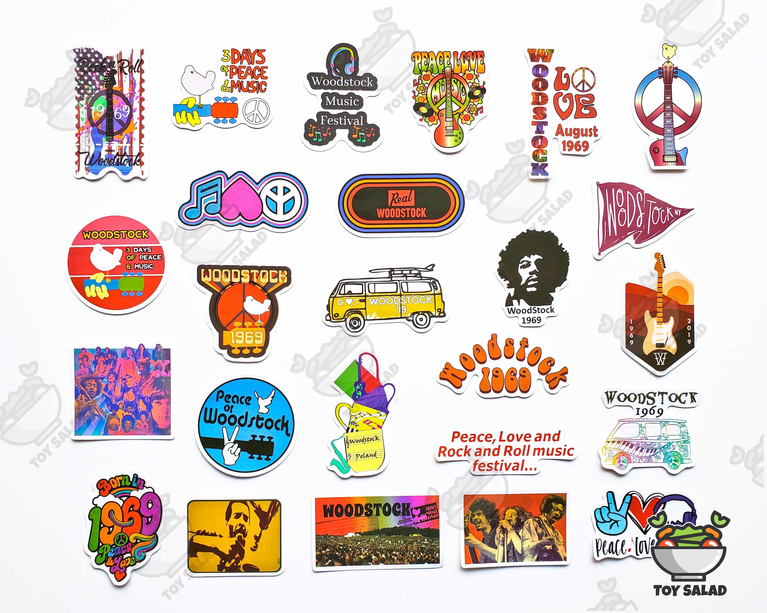 50 Pcs woodstock Concert Sticker Pack Peace | Etsy