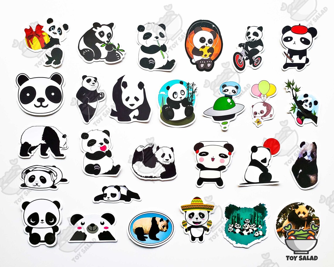 50 pcs Panda Sticker Pack Panda Gifts Panda Etsy