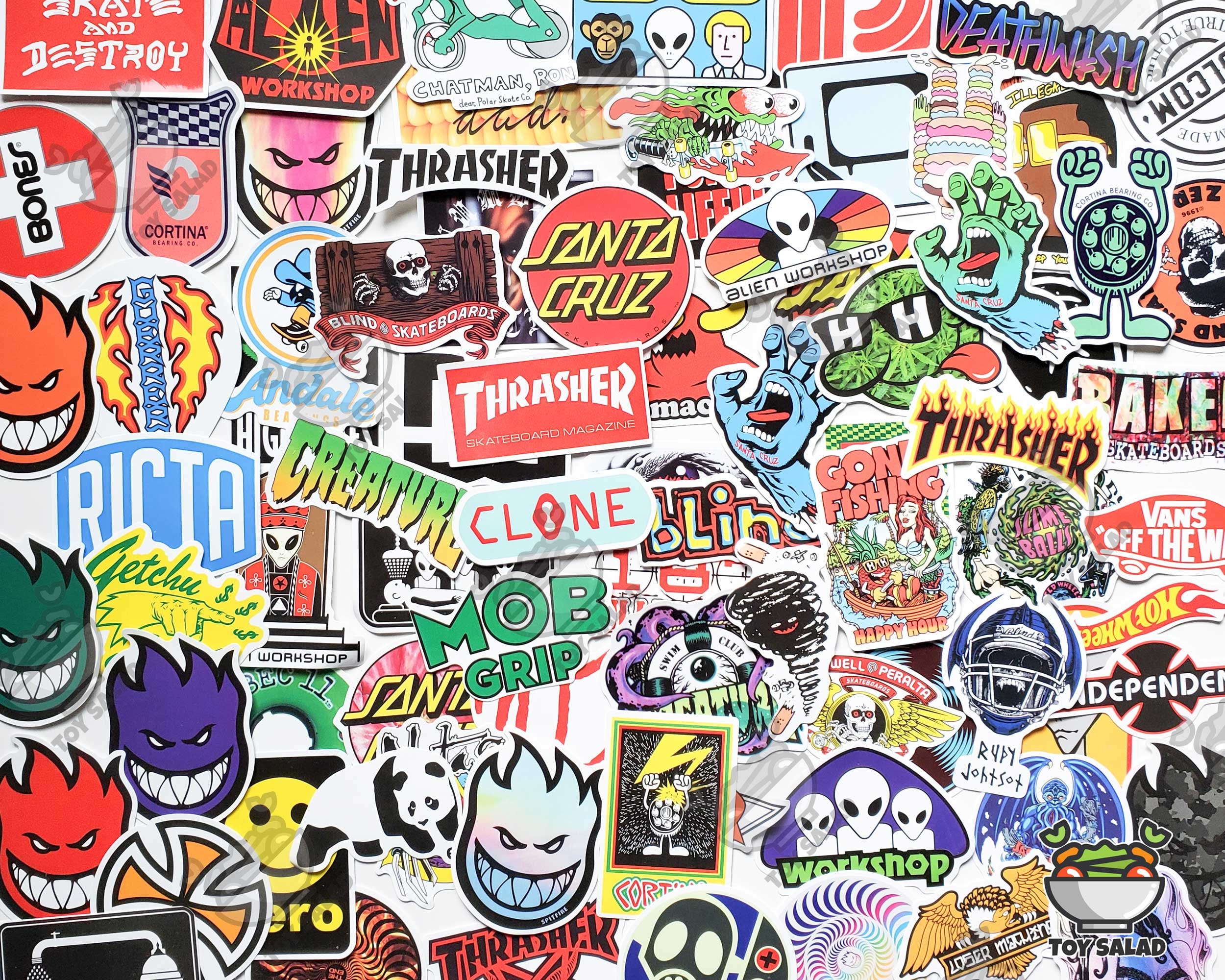 Skateboard Stickers 20 Pack Glossy Vinyl Stickers 