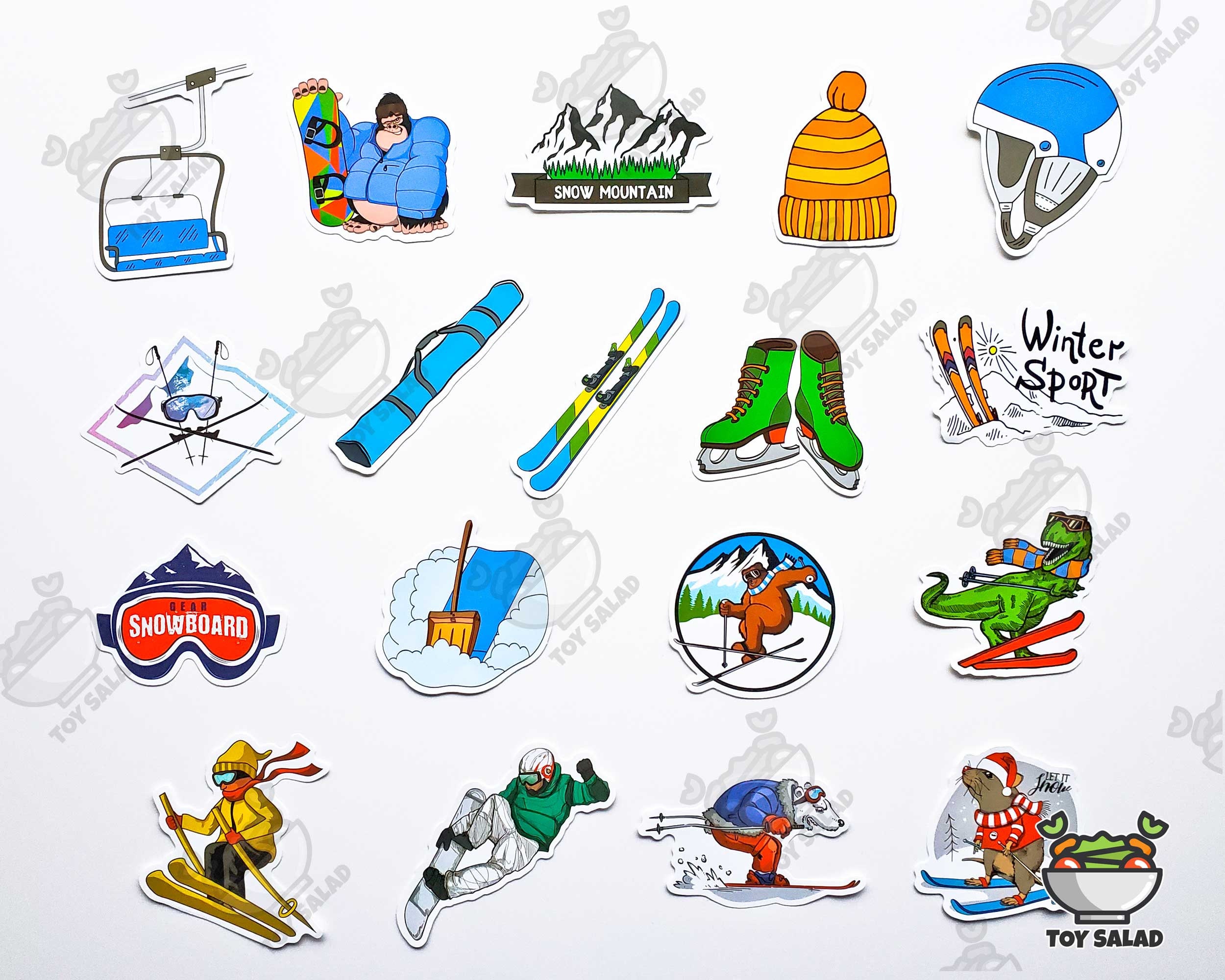 50 Stück Skiing Sticker Pack Wintersport Ski Etsy