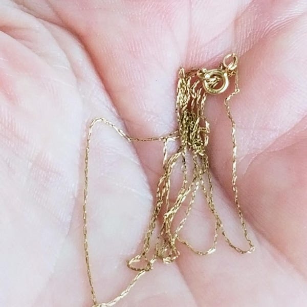 Gold Chain 10K Vintage Minimalist VERY DAINTY Gold Chain Necklace -My Scale Doesn't Register Any Weight -Very Light 10K & 19 inches-Delicate