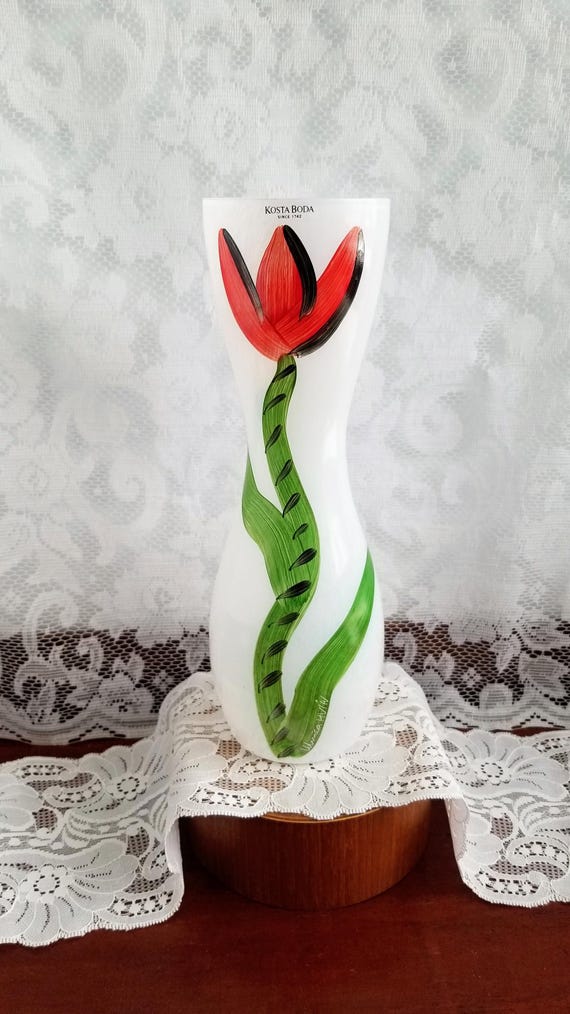 Vintage Kosta Boda 'tulipa' Tulip Collection Art Vase- Hand Blown