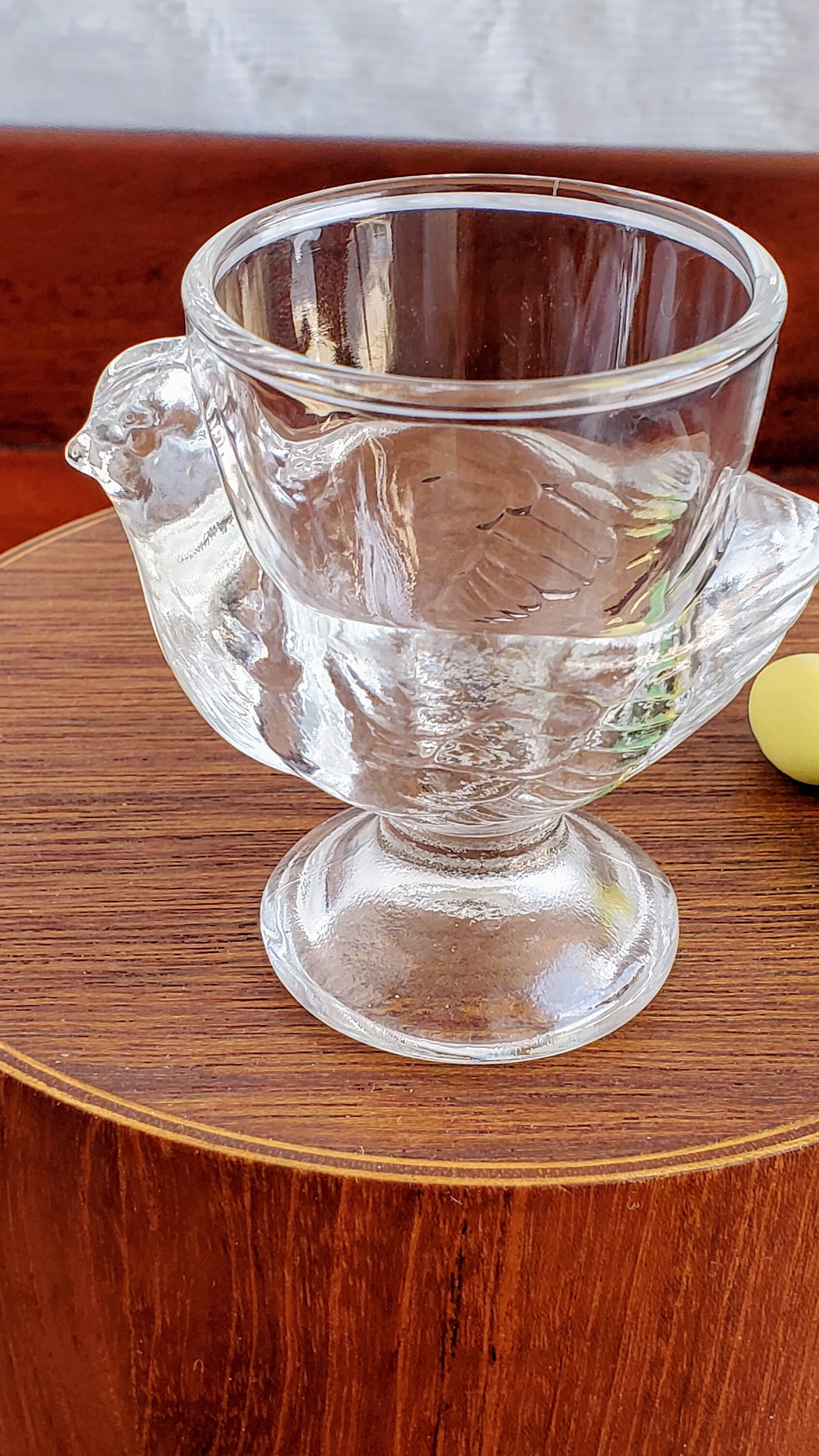 Clear Glass Egg Cup in de vorm van een kip Arcoroc France Etsy