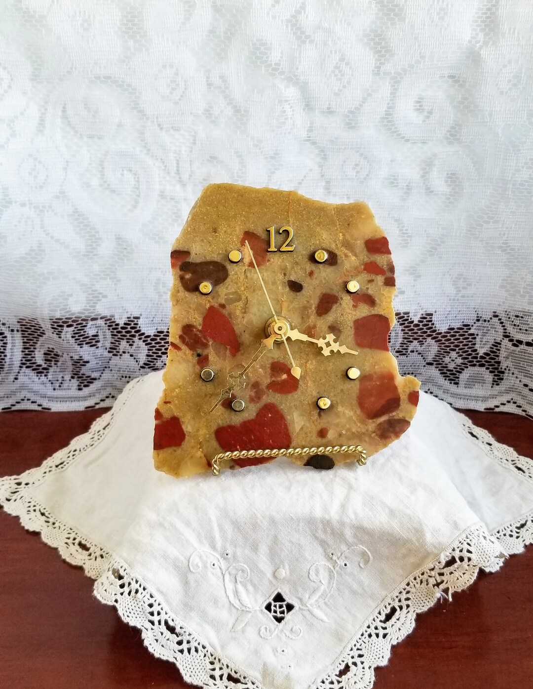 Puddingstone Clock Canadian Puddingstone Hanging Rock Slab Etsy