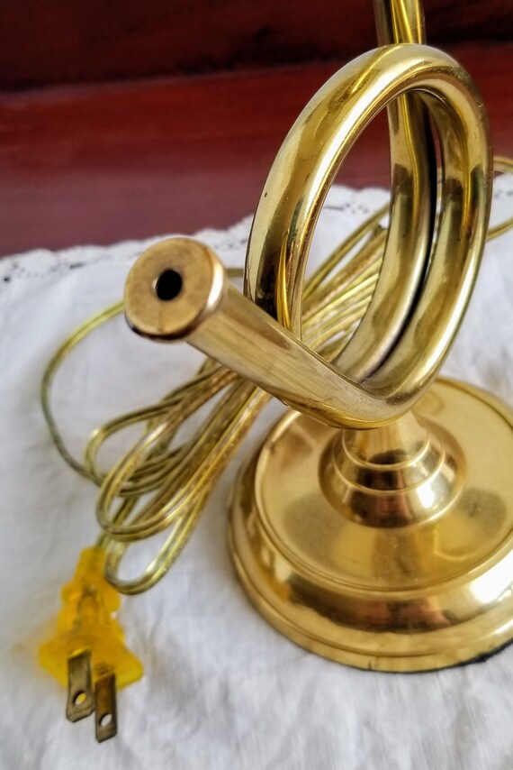 Vintage Brass French Horn Table Lamp This Brass Lamp is in Great