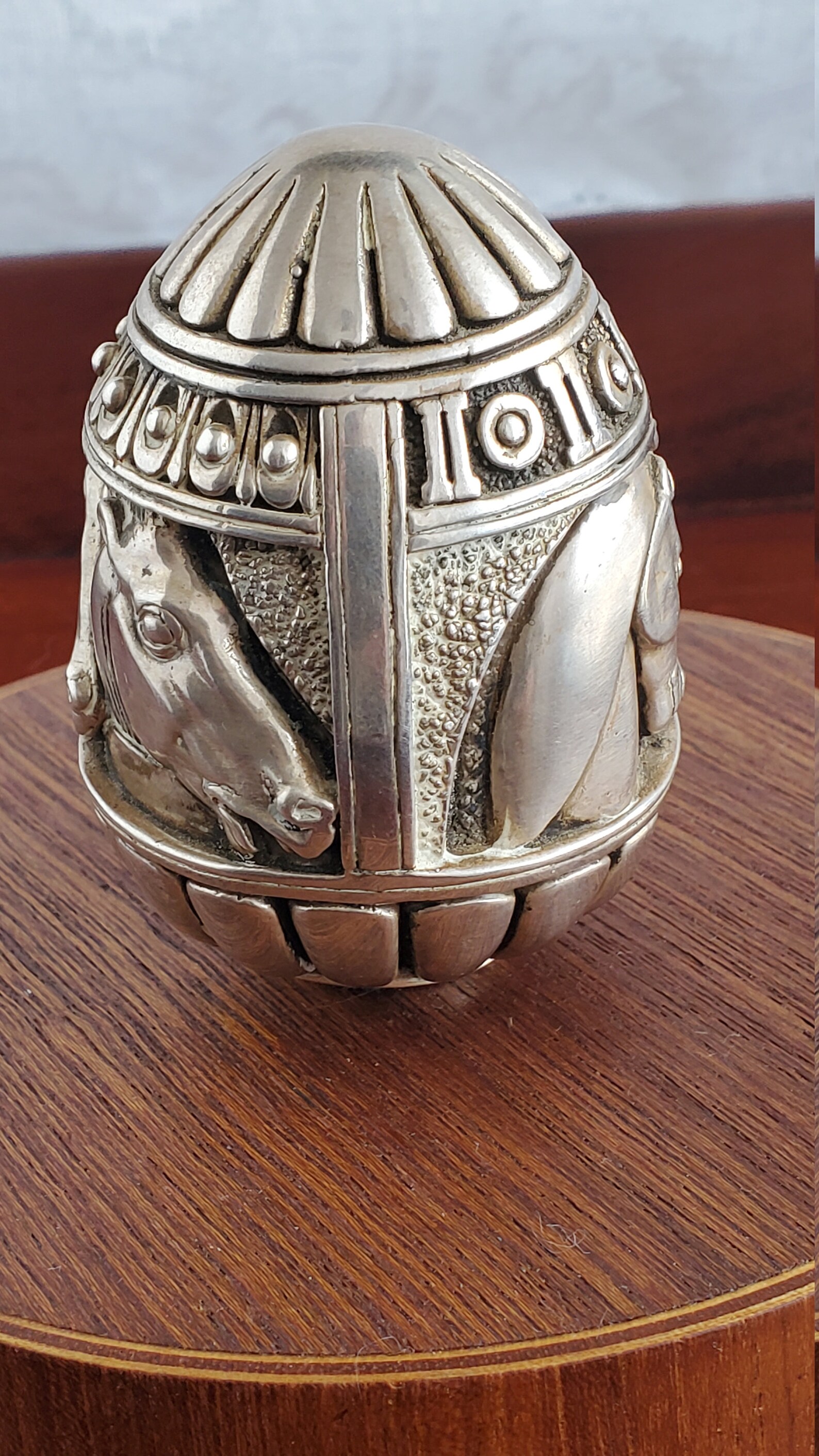 Silver Egg .999 Stunning Egg with Horses Engraved Around Etsy