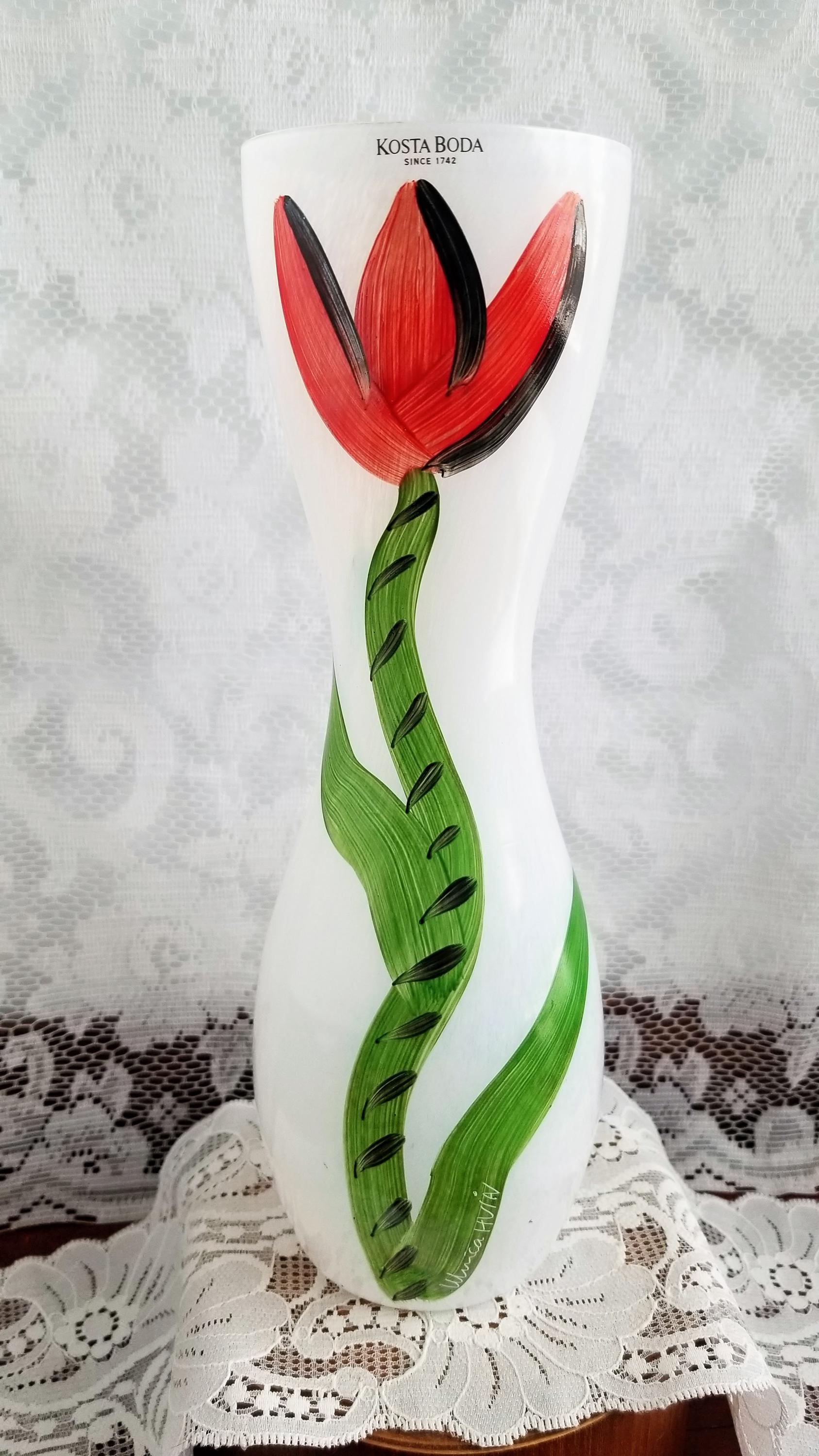Vintage Kosta Boda 'tulipa' Tulip Collection Art Vase- Hand Blown
